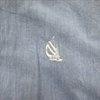 nautica 90s pullover chambray shirt, XL, blue, cotton, one-point logo embroidery