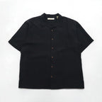TOMMY BAHAMA Silk Open-Collar Aloha Shirt, XL, Black, Boxy Silhouette, Back Logo, Cocktail Embroidery