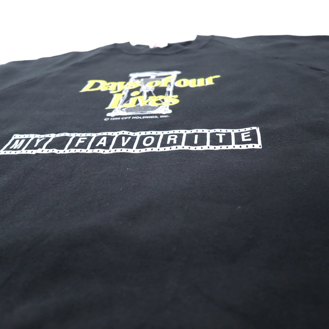 JERZEES USA Made 90s Printed Sweatshirt L Black Cotton Fleece Lining Days of our Lives