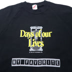 JERZEES USA Made 90s Printed Sweatshirt L Black Cotton Fleece Lining Days of our Lives