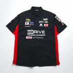 CHASE AUTHENTICS Short Sleeve Racing Shirt, XL, Black Cotton, NASCAR Snap Buttons