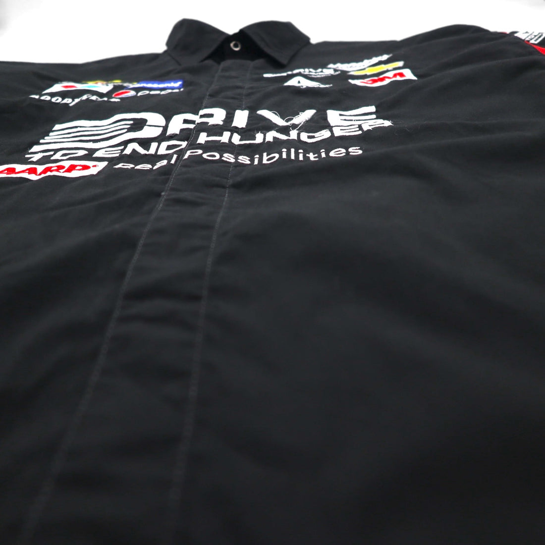 CHASE AUTHENTICS Short Sleeve Racing Shirt, XL, Black Cotton, NASCAR Snap Buttons
