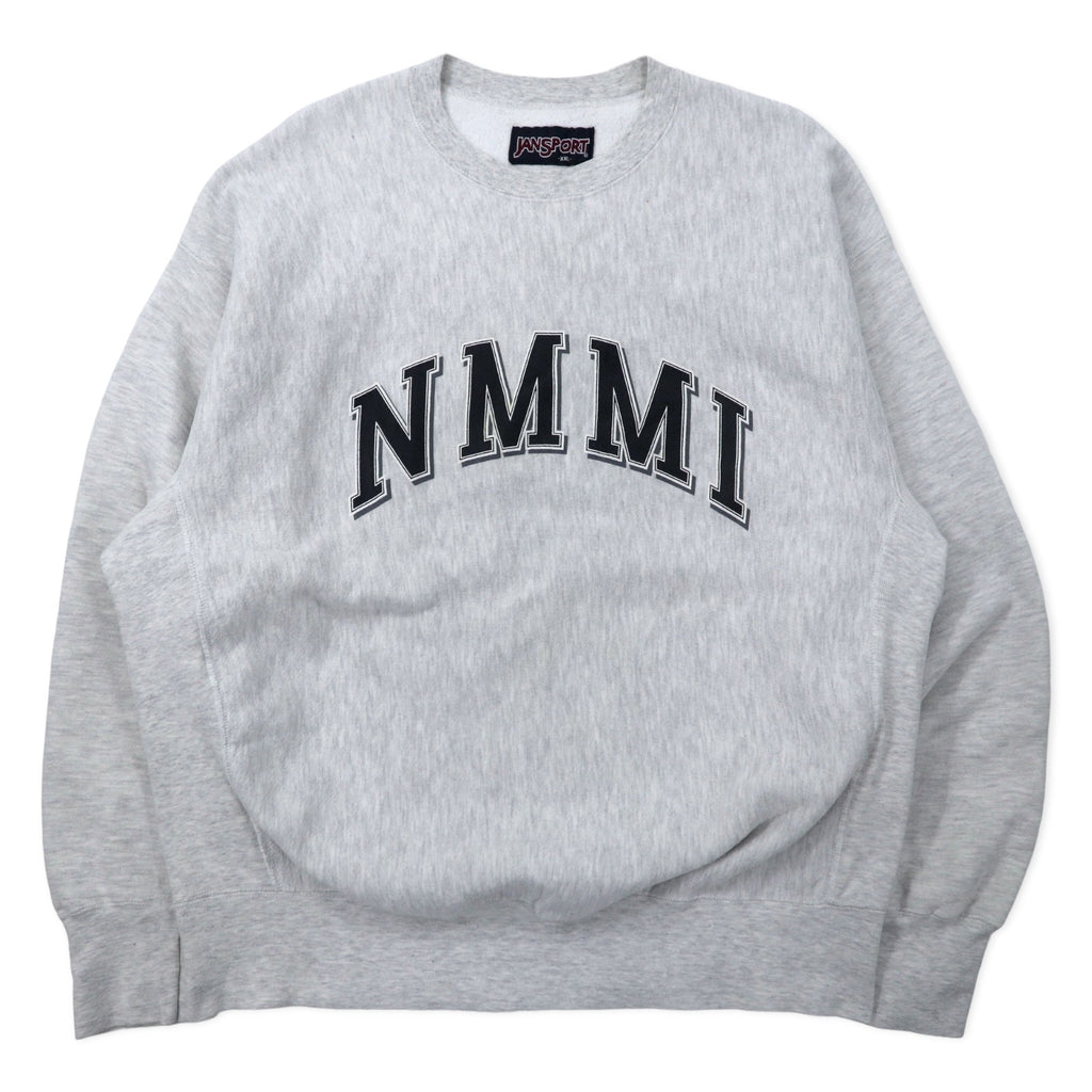 日本然リトテ-古着オンライン-JAN SPORT USA製 90年代 リバースウィーブ スウェット XXL グレー コットン 裏起毛 NMMI ( New Mexico Military Institute ) アーチロゴ ビッグサイズ-JAN SPORT USA Made 90's Reverse Weave Sweatshirt XXL Gray Cotton brushed lining NMMI (New Mexico Military Institute) Arch Logo Big Size