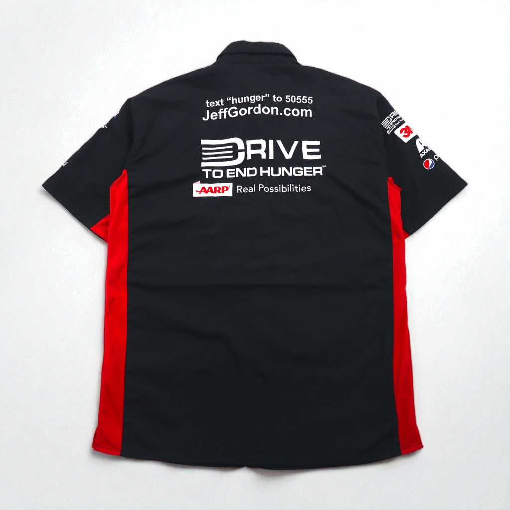CHASE AUTHENTICS Short Sleeve Racing Shirt, XL, Black Cotton, NASCAR Snap Buttons