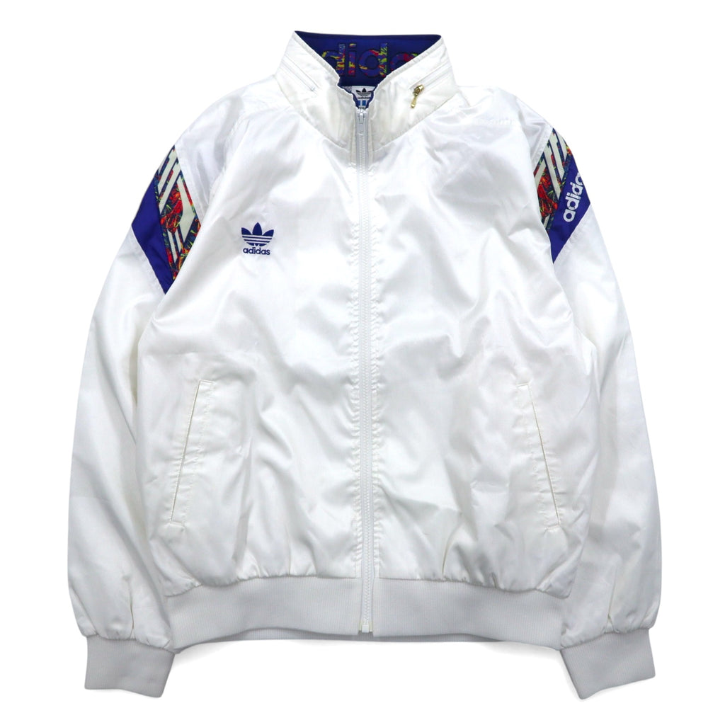 adidas デサント社製 90年代 トラックジャケット ジャージ セットアップ O ホワイト トレフォイルロゴ 刺繍