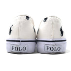 POLO RALPH LAUREN オールオーバーポニー スニーカー 26cm ホワイト コットン キャンバス 刺繍 KEATON PONY AOPP