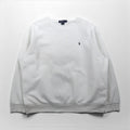 Polo Ralph Lauren 90s XL White Cotton Sweatshirt with Small Pony Embroidery