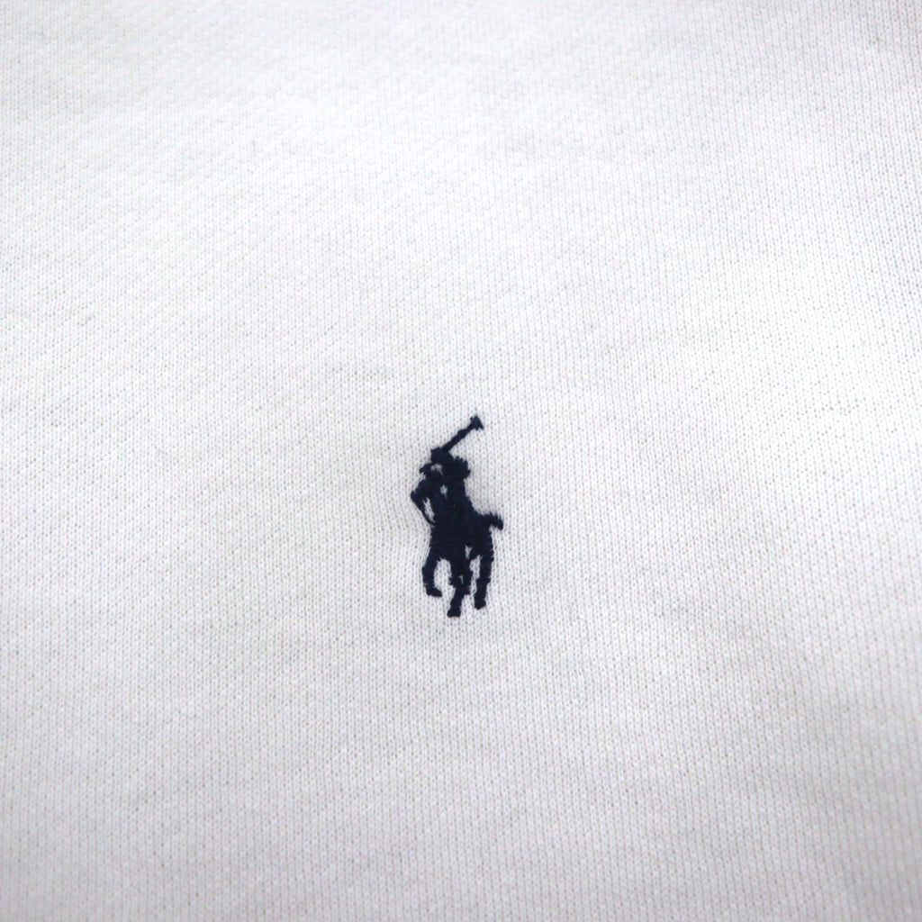 Polo Ralph Lauren 90s XL White Cotton Sweatshirt with Small Pony Embroidery