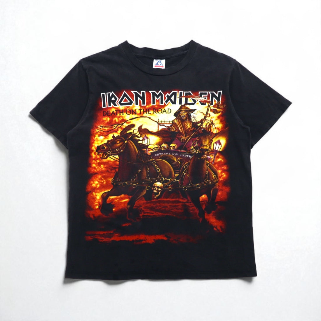 IRON MAIDEN Rock Band T-Shirt, Size M, Black, DEATH ON THE ROAD, Double-Sided Print, AAA Body, Made in Mexico