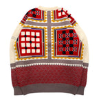 KENZO GOLF 90s All-over Print Knit Sweater, L, Cream, Wool