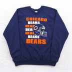 Made in USA 90s NFL Big Size Sweatshirt 4XL Navy Fleece Lined CHICAGO BEARS Football GARAN