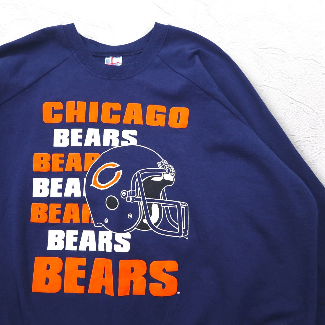 Made in USA 90s NFL Big Size Sweatshirt 4XL Navy Fleece Lined CHICAGO BEARS Football GARAN