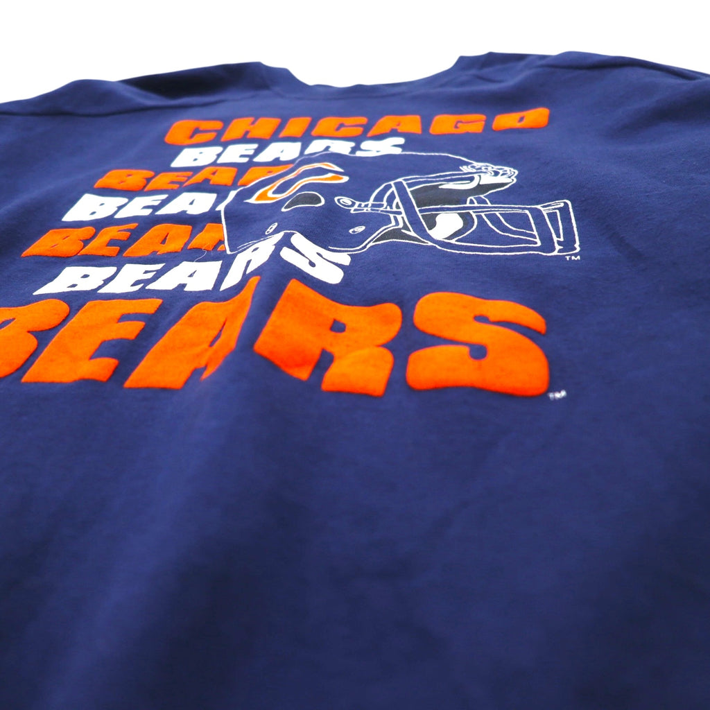 Made in USA 90s NFL Big Size Sweatshirt 4XL Navy Fleece Lined CHICAGO BEARS Football GARAN