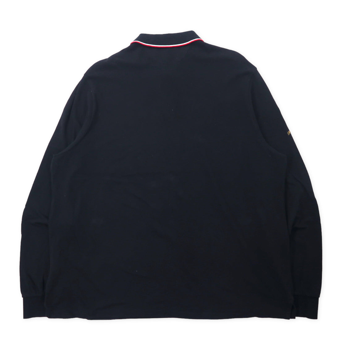 POLO RALPH LAUREN Long Sleeve Polo Shirt Rugby Shirt XXL Black Cotton Emblem Logo Pony Embroidery CUSTOM SLIM FIT Big Size