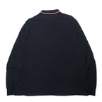 POLO RALPH LAUREN Long Sleeve Polo Shirt Rugby Shirt XXL Black Cotton Emblem Logo Pony Embroidery CUSTOM SLIM FIT Big Size