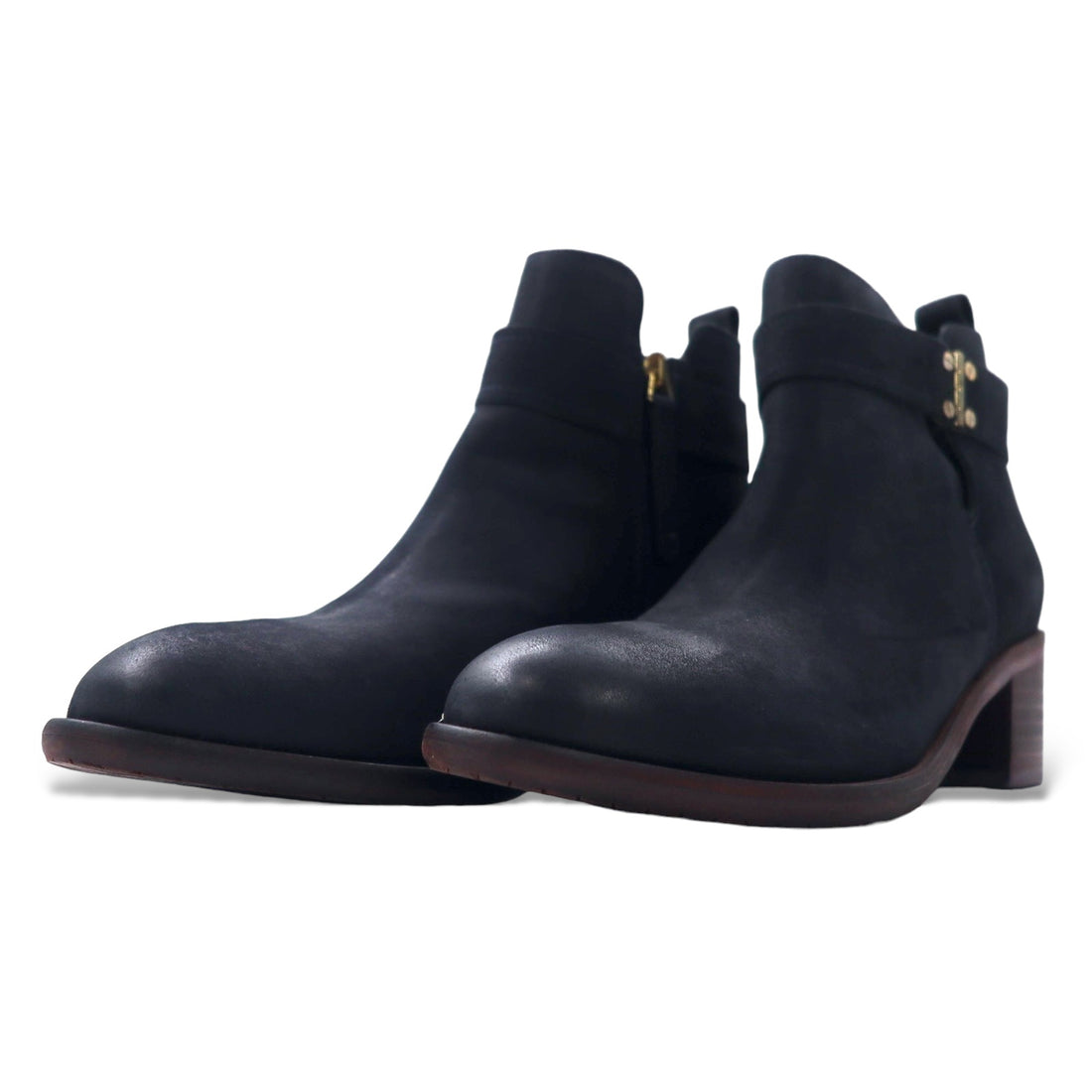 TOMMY HILFIGER ヌバックレザー ショートブーツ ブーティー 23.5cm サイドジップ ARISON F1285