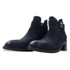 TOMMY HILFIGER ヌバックレザー ショートブーツ ブーティー 23.5cm サイドジップ ARISON F1285