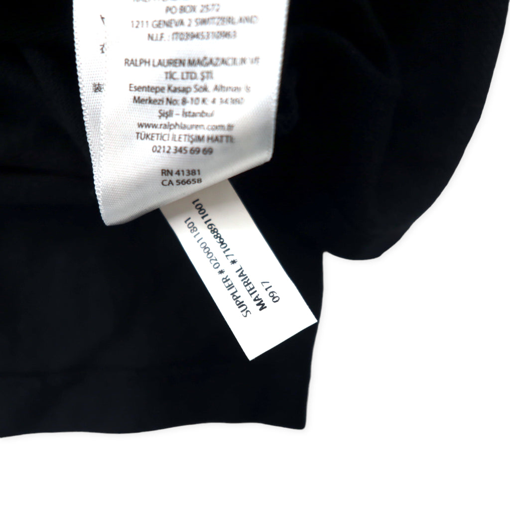 POLO RALPH LAUREN Long Sleeve Polo Shirt Rugby Shirt XXL Black Cotton Emblem Logo Pony Embroidery CUSTOM SLIM FIT Big Size