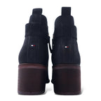 TOMMY HILFIGER ヌバックレザー ショートブーツ ブーティー 23.5cm サイドジップ ARISON F1285
