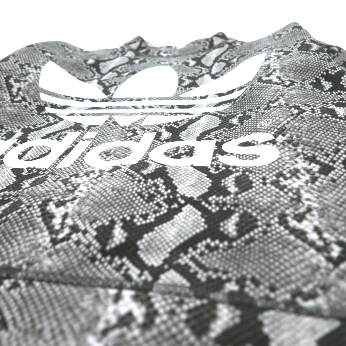 adidas Originals by HYKE スウェット CREW SWEATSHIRT Python S グレー パイソン 総柄 アニマル