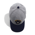 NEW ERA バイカラー ベースボールキャップ M/L グレー ネイビー MLB Milwaukee Brewers