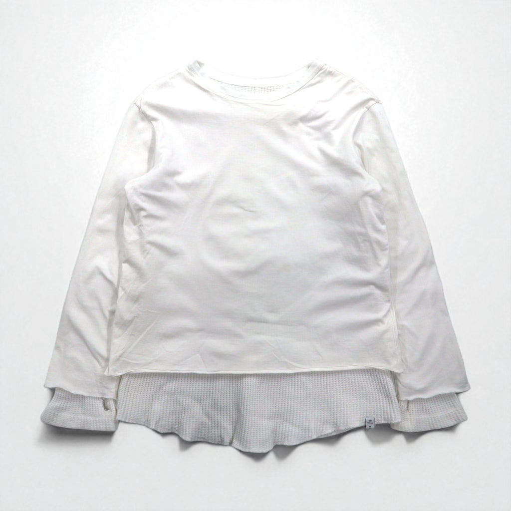 FACETASM Thermal Layered Long Sleeve T-Shirt XL White Cotton BQ-SW-U03 Made in Japan