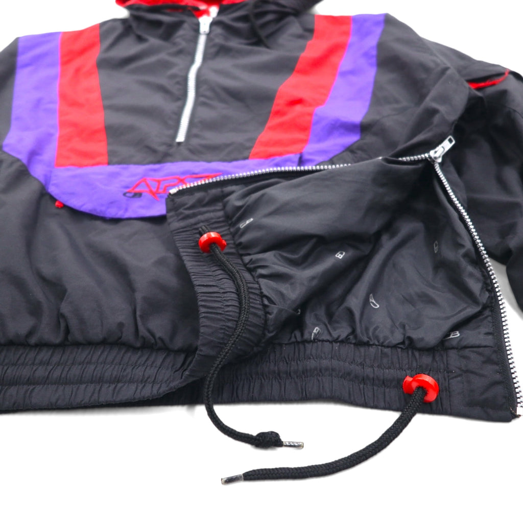 90s Vintage Anorak Parka 90年代 レイヤード アノラックパーカー XL カラーブロック ドローコード サイドジップ スリット APS CB SPORTS