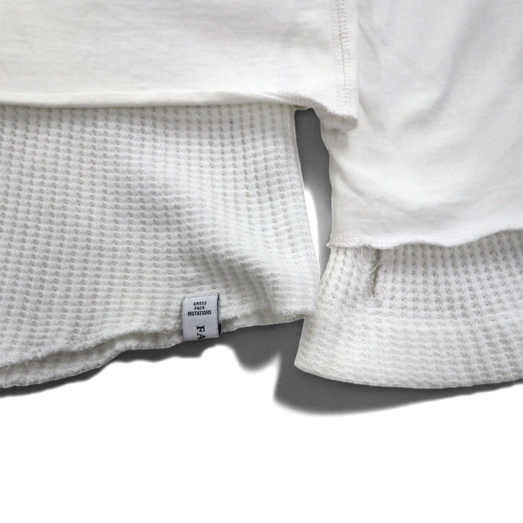 FACETASM Thermal Layered Long Sleeve T-Shirt XL White Cotton BQ-SW-U03 Made in Japan
