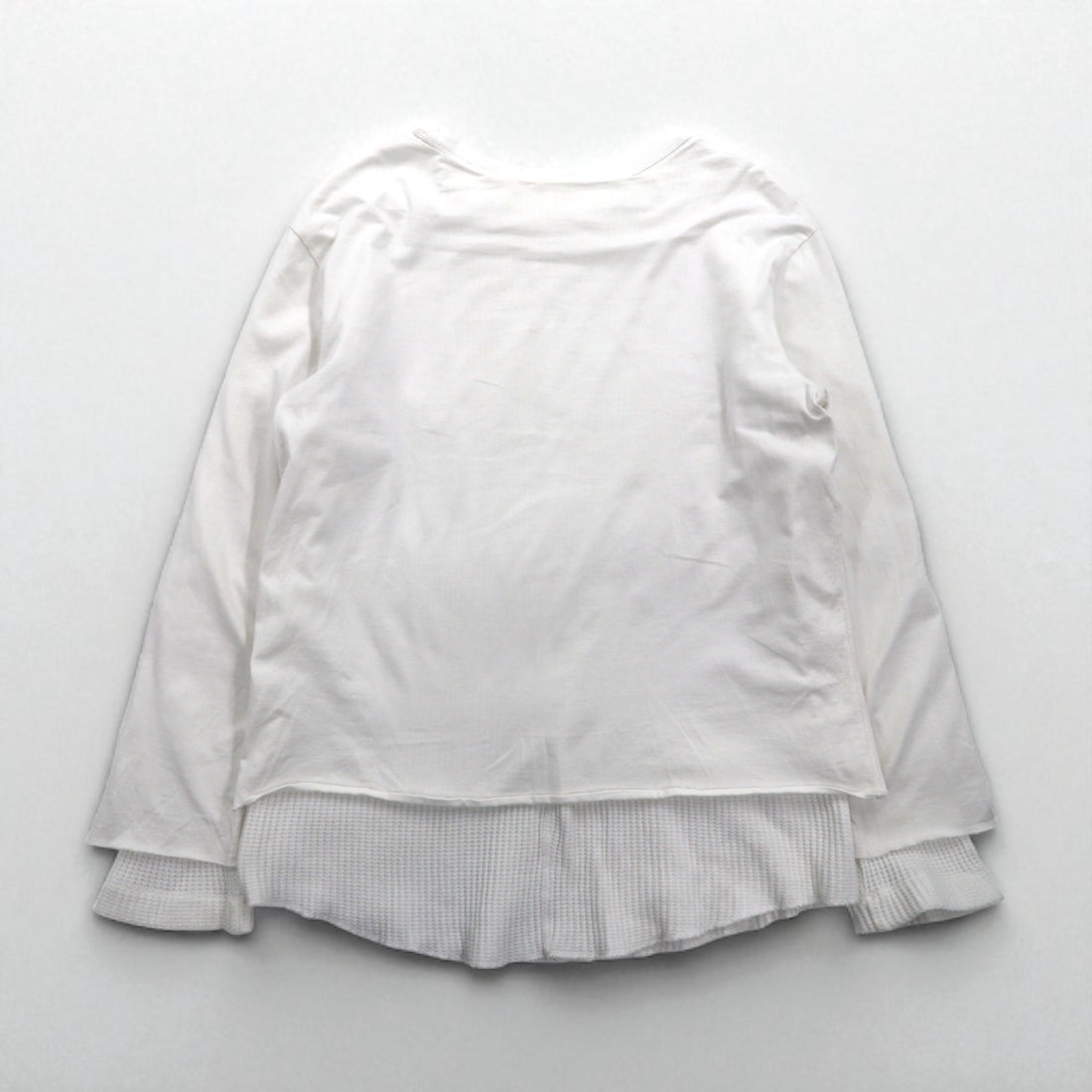 FACETASM Thermal Layered Long Sleeve T-Shirt XL White Cotton BQ-SW-U03 Made in Japan