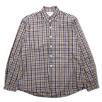 DIGAWEL Button-down Shirt S Beige Navy Cotton Made in Japan