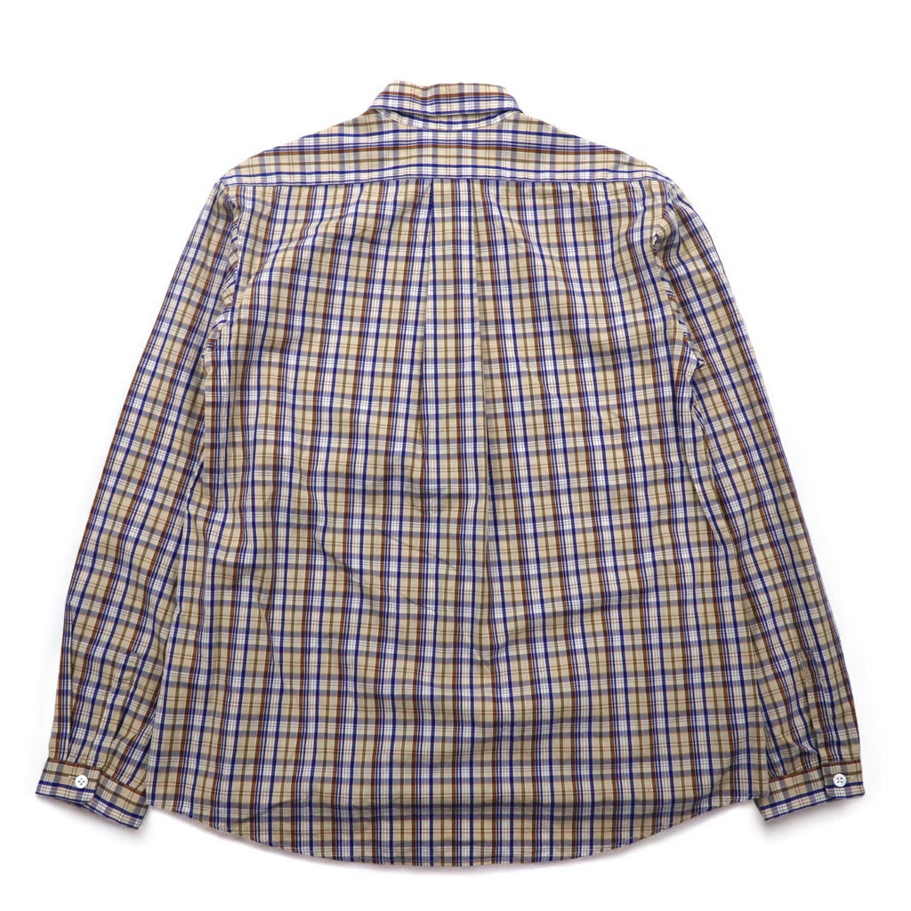 DIGAWEL Button-down Shirt S Beige Navy Cotton Made in Japan