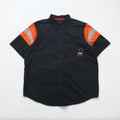HARLEY DAVIDSON RACING Short Sleeve Racing Shirt, XL, Black Cotton, Double Pockets, Back Logo Embroidery