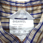 DIGAWEL Button-down Shirt S Beige Navy Cotton Made in Japan