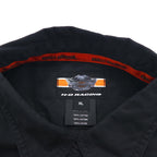 HARLEY DAVIDSON RACING Short Sleeve Racing Shirt, XL, Black Cotton, Double Pockets, Back Logo Embroidery