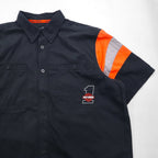 HARLEY DAVIDSON RACING Short Sleeve Racing Shirt, XL, Black Cotton, Double Pockets, Back Logo Embroidery