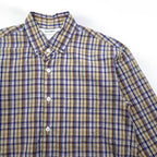 DIGAWEL Button-down Shirt S Beige Navy Cotton Made in Japan