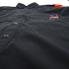 HARLEY DAVIDSON RACING Short Sleeve Racing Shirt, XL, Black Cotton, Double Pockets, Back Logo Embroidery