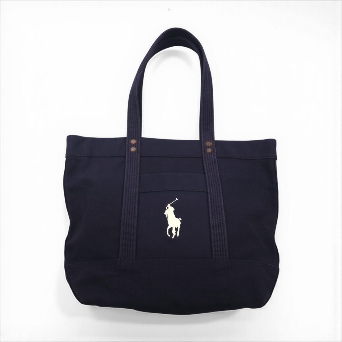 Polo Ralph Lauren トートバッグ ネイビー コットン キャンバス ポニー刺繍