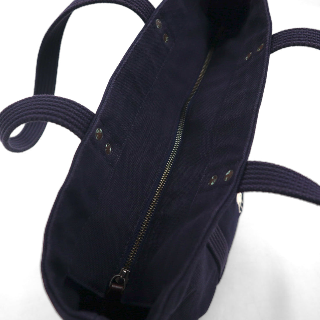 Polo Ralph Lauren tote bag in navy cotton and canvas with embroidered pony.