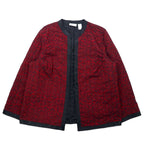 日本然リトテ-古着オンライン-alfred dunner 総柄ジャケット L ボルドー コットン ポリエステル 花柄-alfred dunner patterned jacket L bordeaux cotton polyester floral pattern