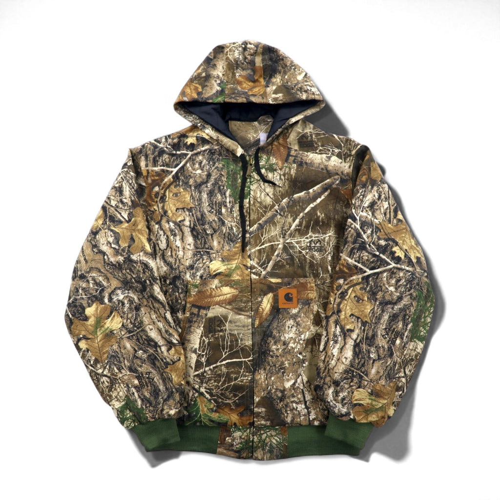 carhartt リメイク 再構築 リアルツリーカモ アクティブジャケット パーカー L カーキ コットン