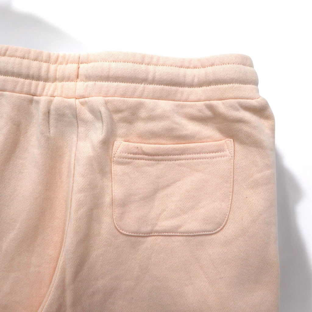KITH Sweatpants M Pink Beige Cotton Box Logo Print Fleece Lining