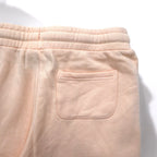 KITH Sweatpants M Pink Beige Cotton Box Logo Print Fleece Lining
