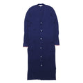 TOMMY HILFIGER Long Cardigan Linen Knit M Navy Rayon Ribbed