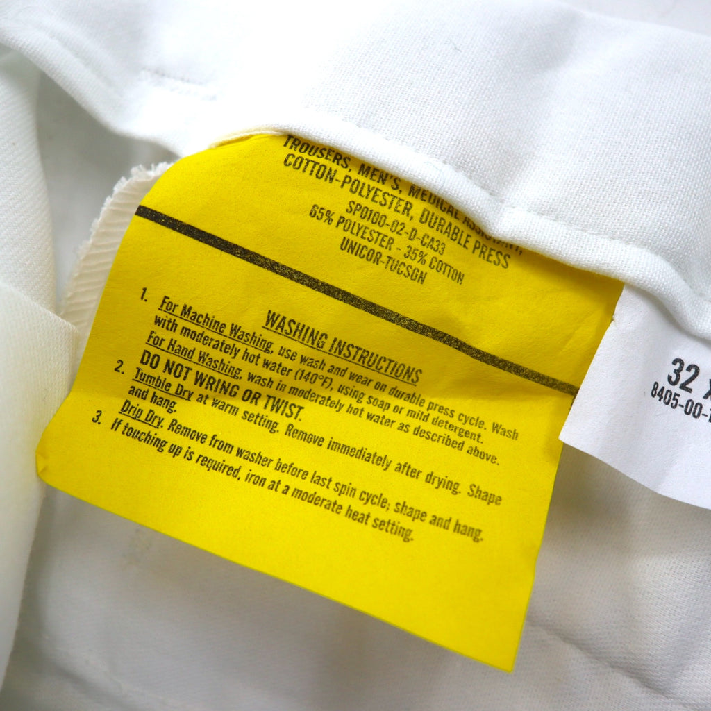 US ARMY Trousers Pants Hospital Pants Size 32 White Center Press Military UNICOR-TUCSON 8405-00-113-5418