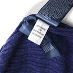 TOMMY HILFIGER Long Cardigan Linen Knit M Navy Rayon Ribbed
