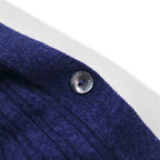 TOMMY HILFIGER Long Cardigan Linen Knit M Navy Rayon Ribbed