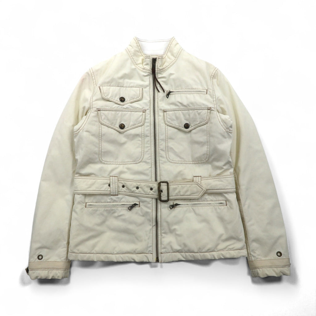 Ralph Lauren 90年代 モーターサイクルジャケット ライダースジャケット M ホワイト ナイロン 中綿 PRIMALOFT