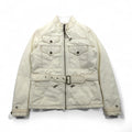 Ralph Lauren 90年代 モーターサイクルジャケット ライダースジャケット M ホワイト ナイロン 中綿 PRIMALOFT