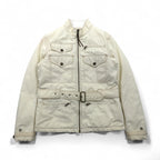 Ralph Lauren 90年代 モーターサイクルジャケット ライダースジャケット M ホワイト ナイロン 中綿 PRIMALOFT